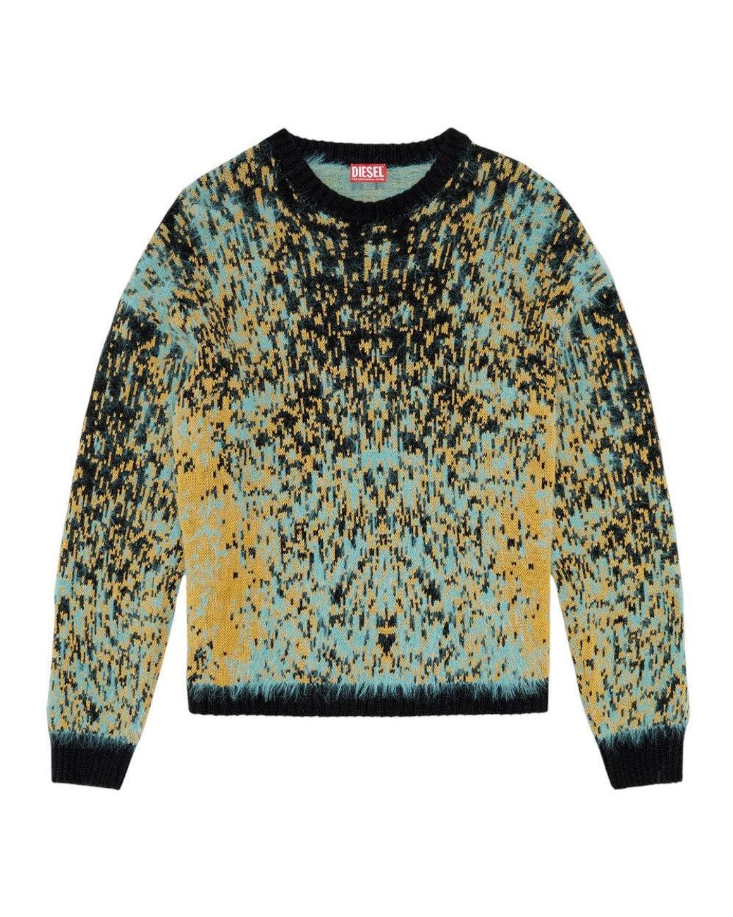DIESEL Green Crew Neck Sweater for men