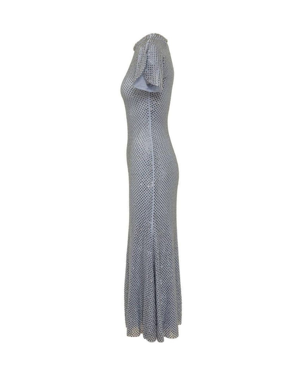 Self-Portrait Gray Stunning Suit With Strass Details