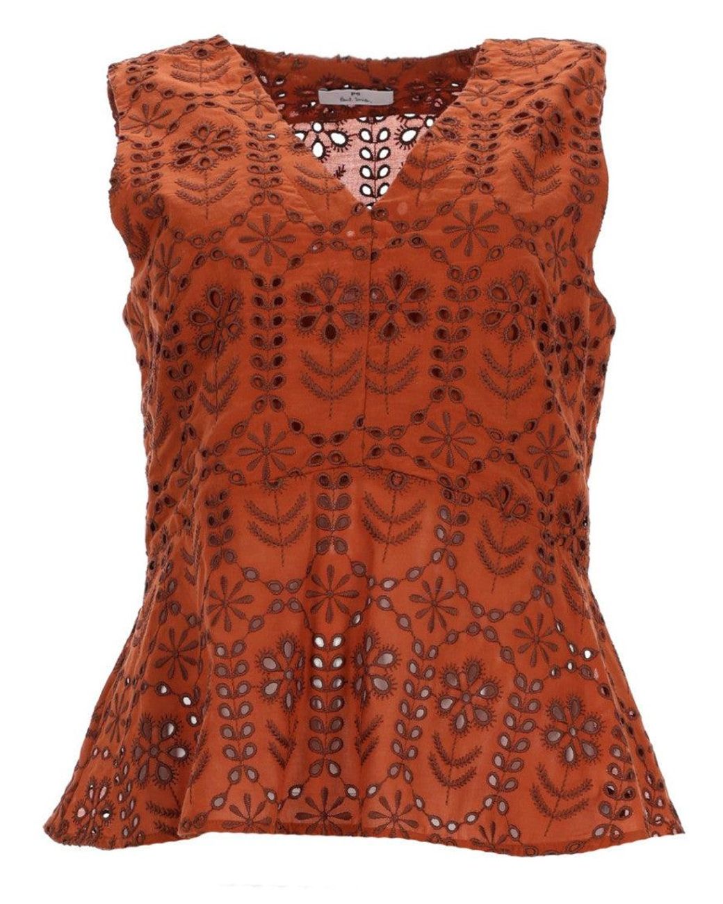 Paul Smith Brown Top With Perforated Pattern