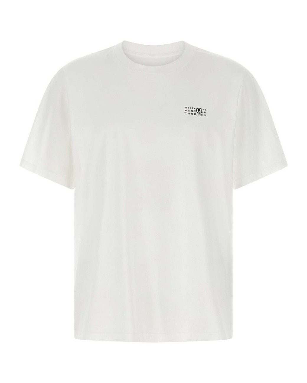 MM6 by Maison Margiela White Printed T-Shirt for men