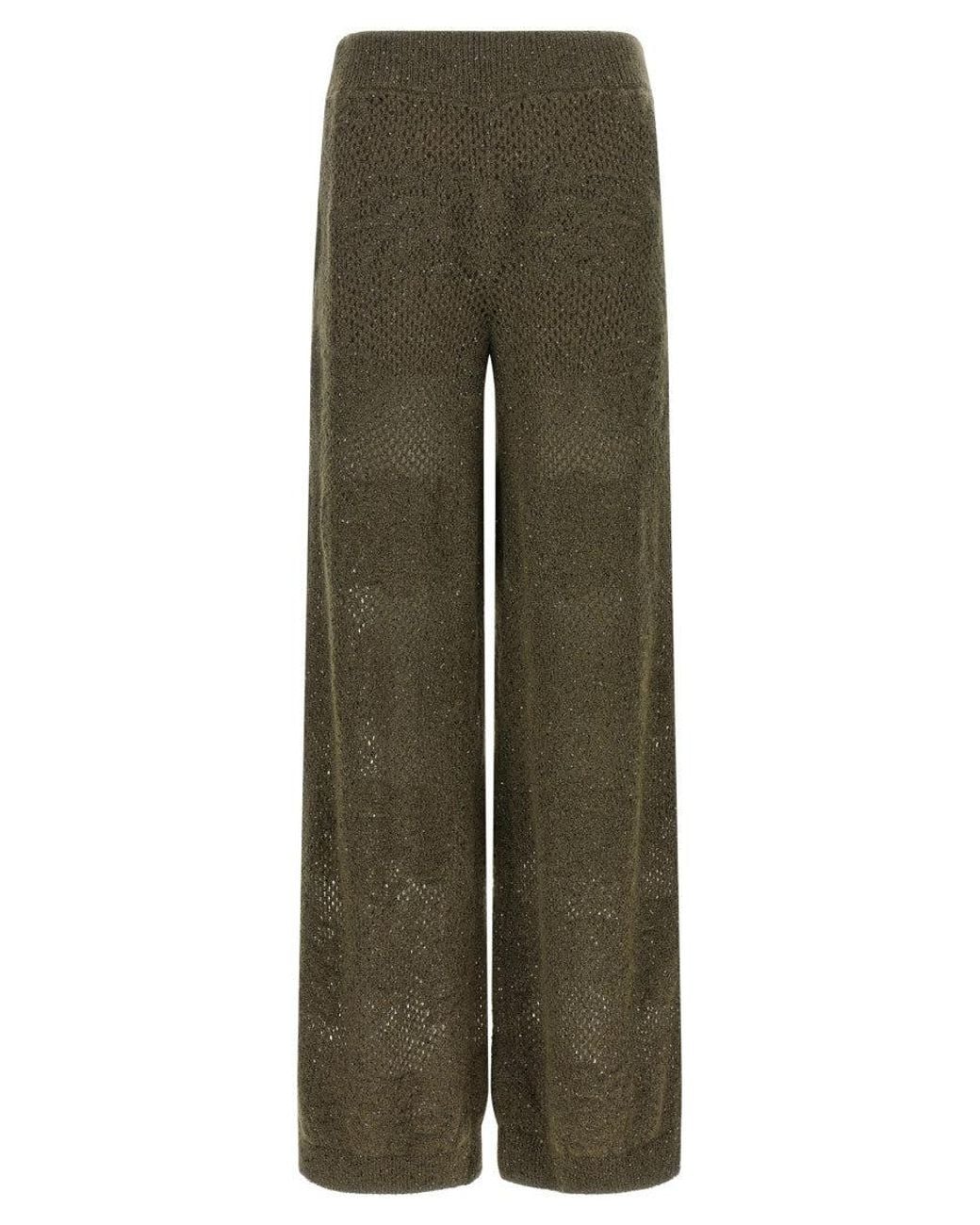Brunello Cucinelli Green Khaki Relaxed Elasticated Pant