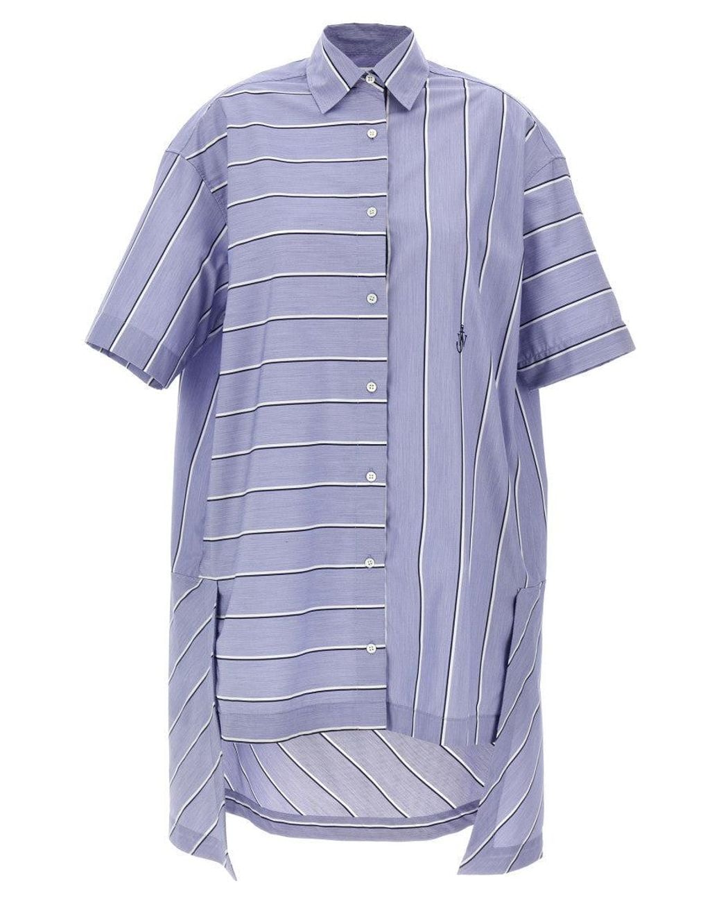 J.W. Anderson Blue High-Low Hem Shirt Dress