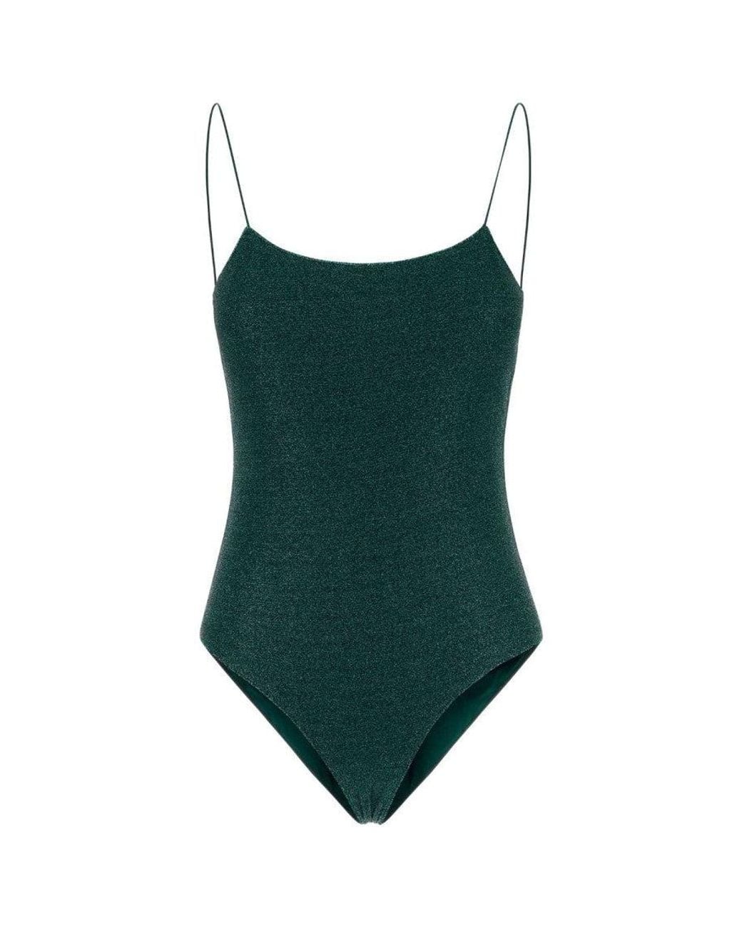 Oseree Green Solid Swimwear