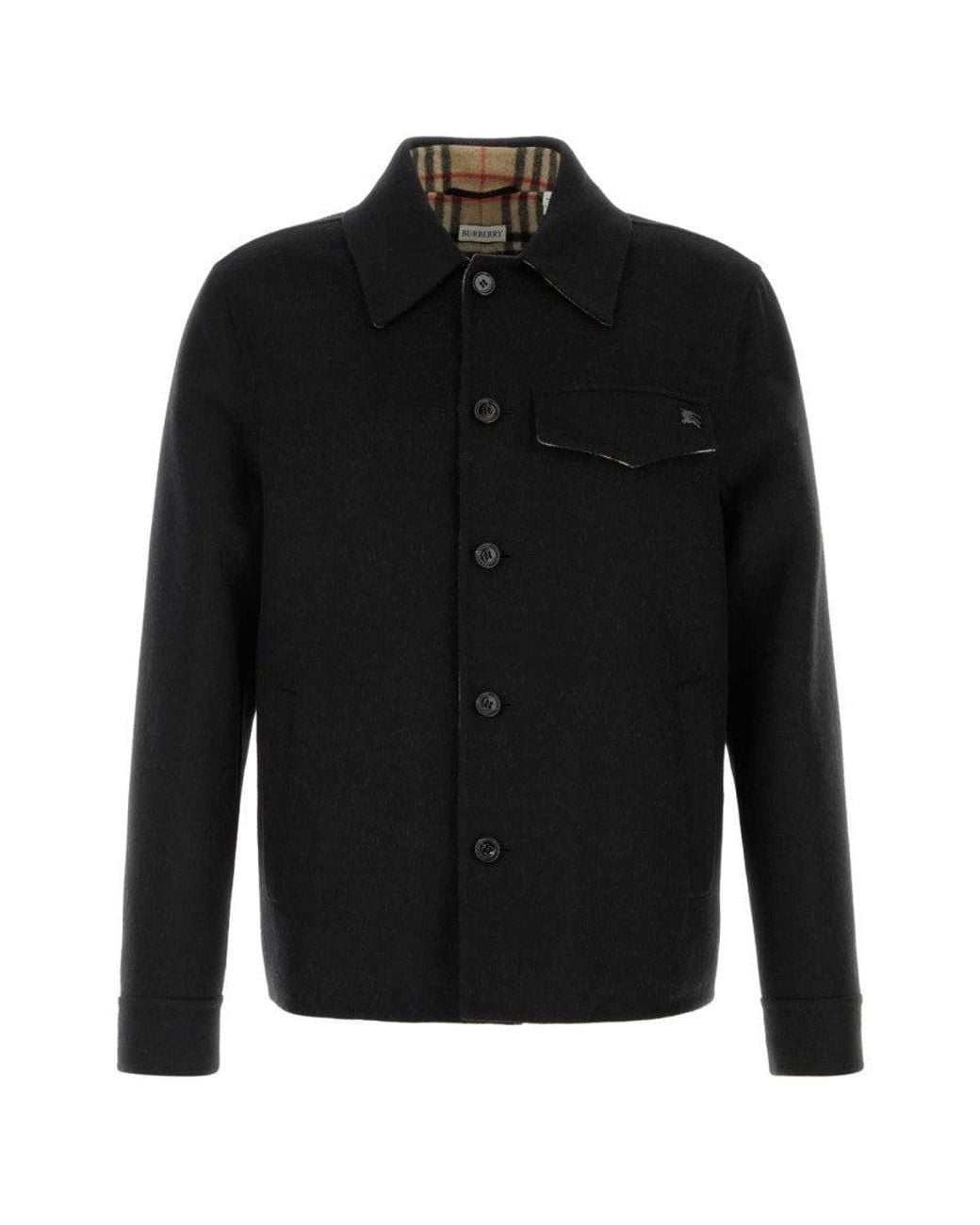 Burberry Black Shirt Collar Jacket for men