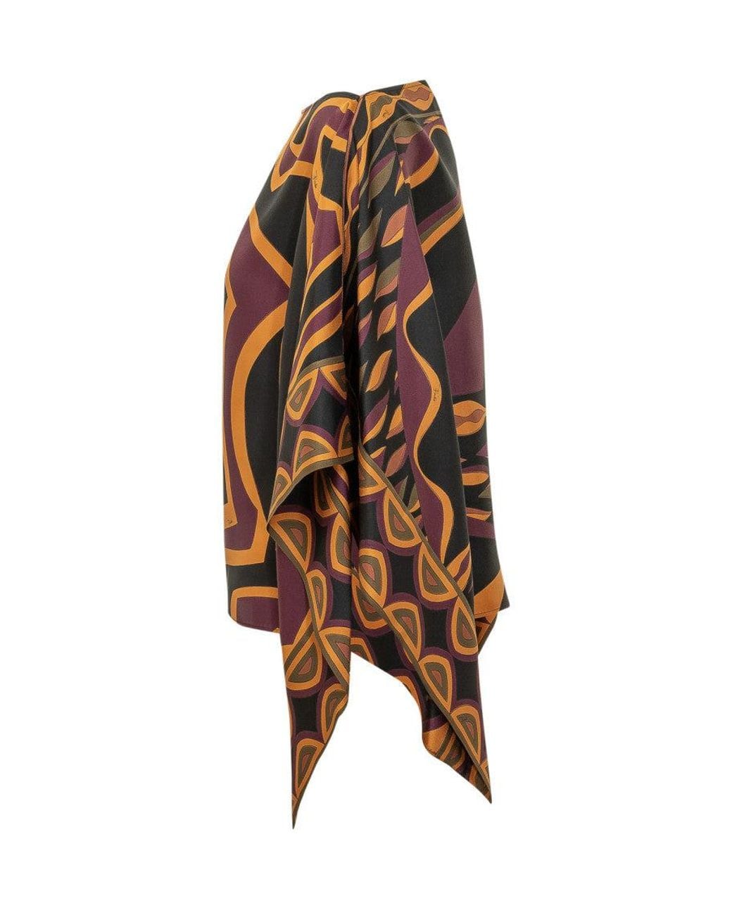 Emilio Pucci Multicolor Abstract Boat Neck Top
