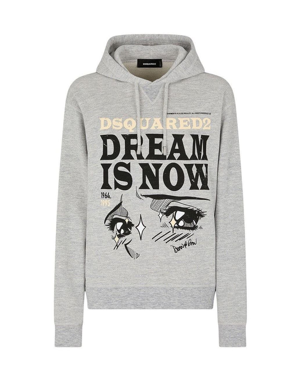 DSquared² Gray Graphic Hood Sweatshirt