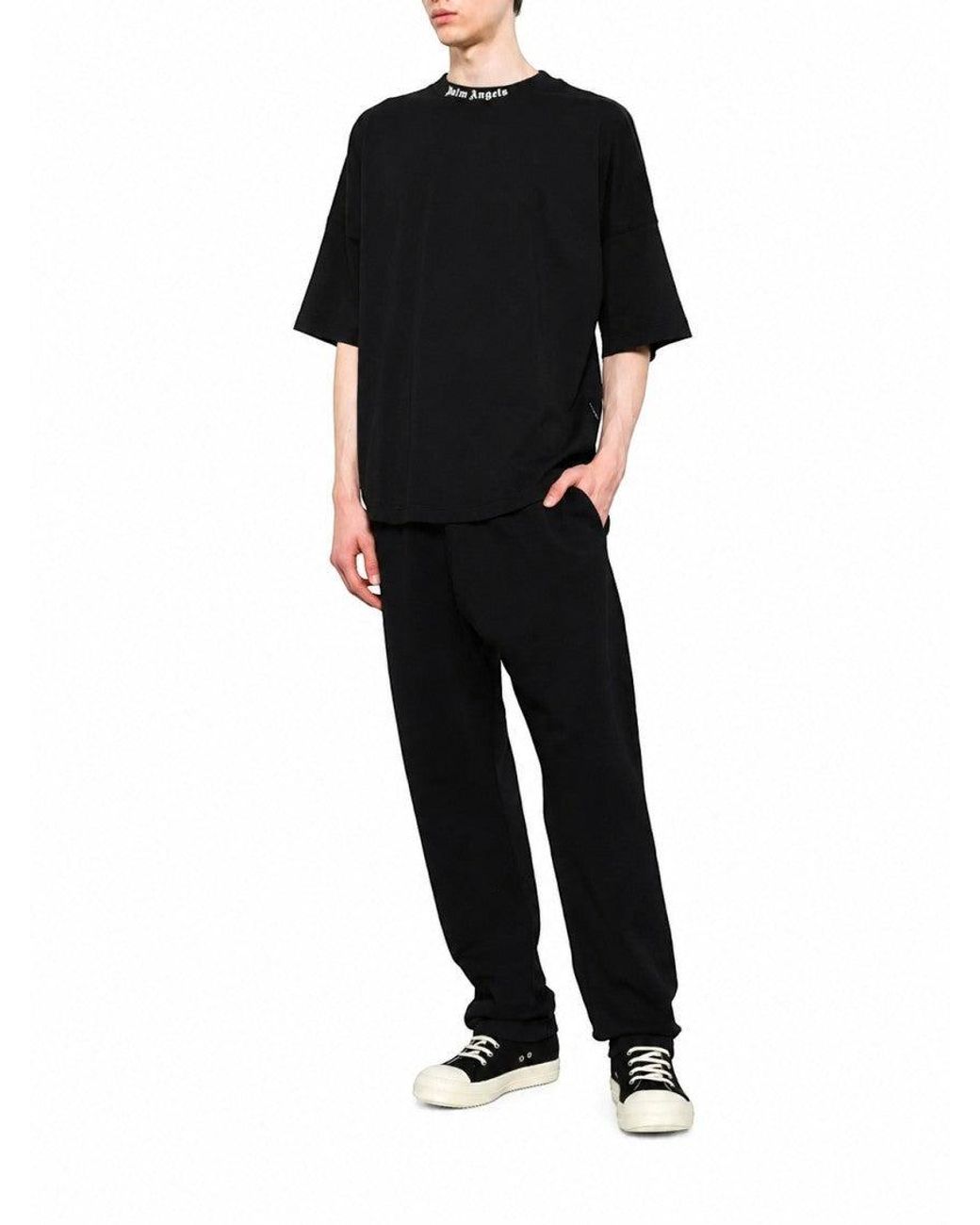 Palm Angels Black Crew Neck T-Shirt for men