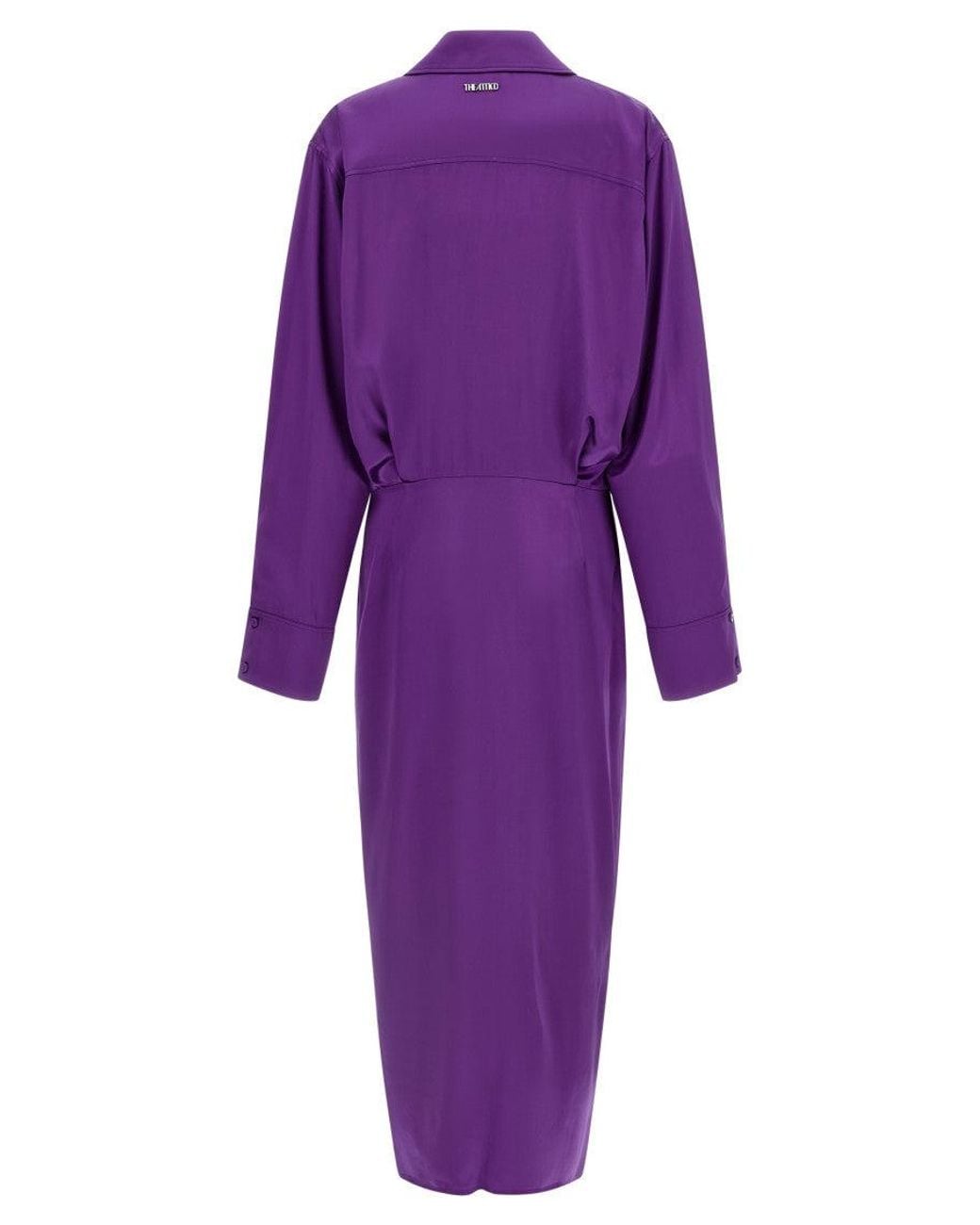 The Attico Purple Shirt Collar Midi Dress