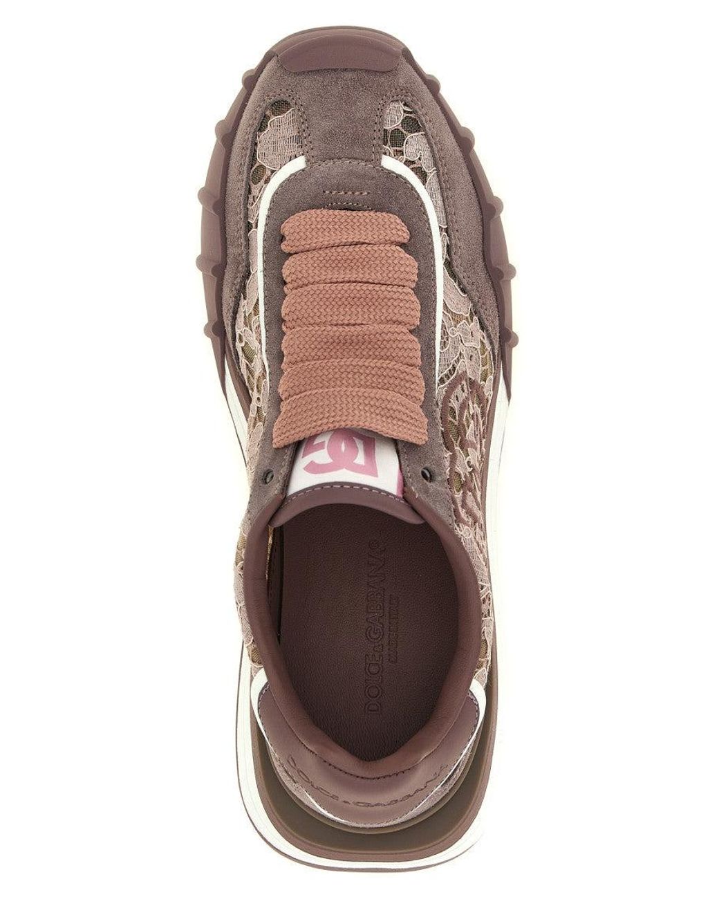 Dolce & Gabbana Brown Floral Sneakers