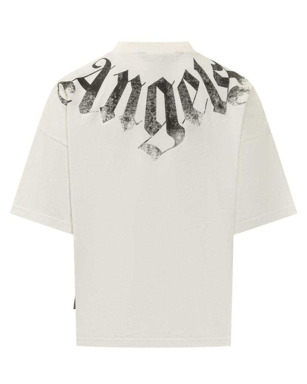 Palm Angels White Off Crew Neck T-Shirt for men