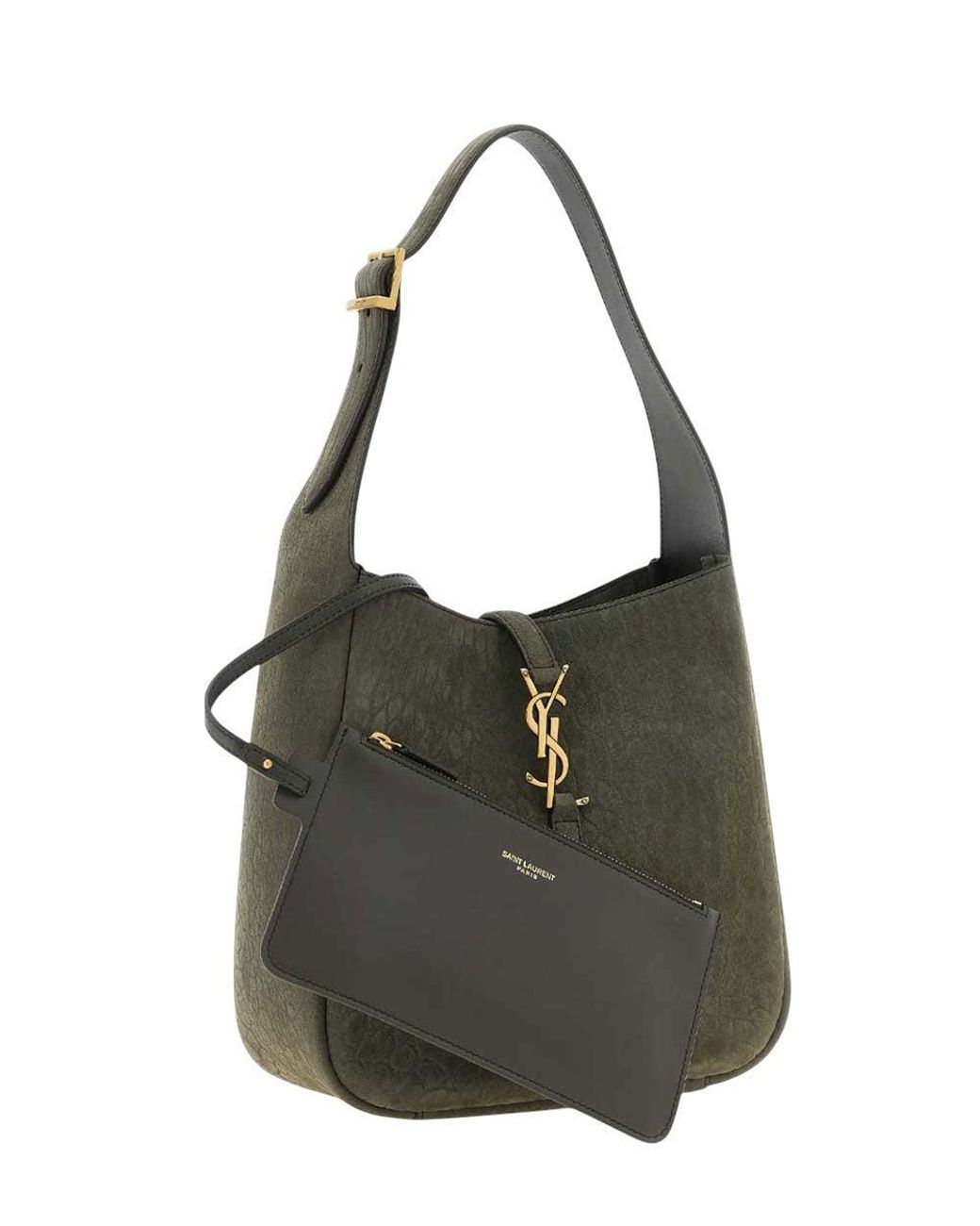 Saint Laurent Green Dark Le 5 A 7 Small Hobo