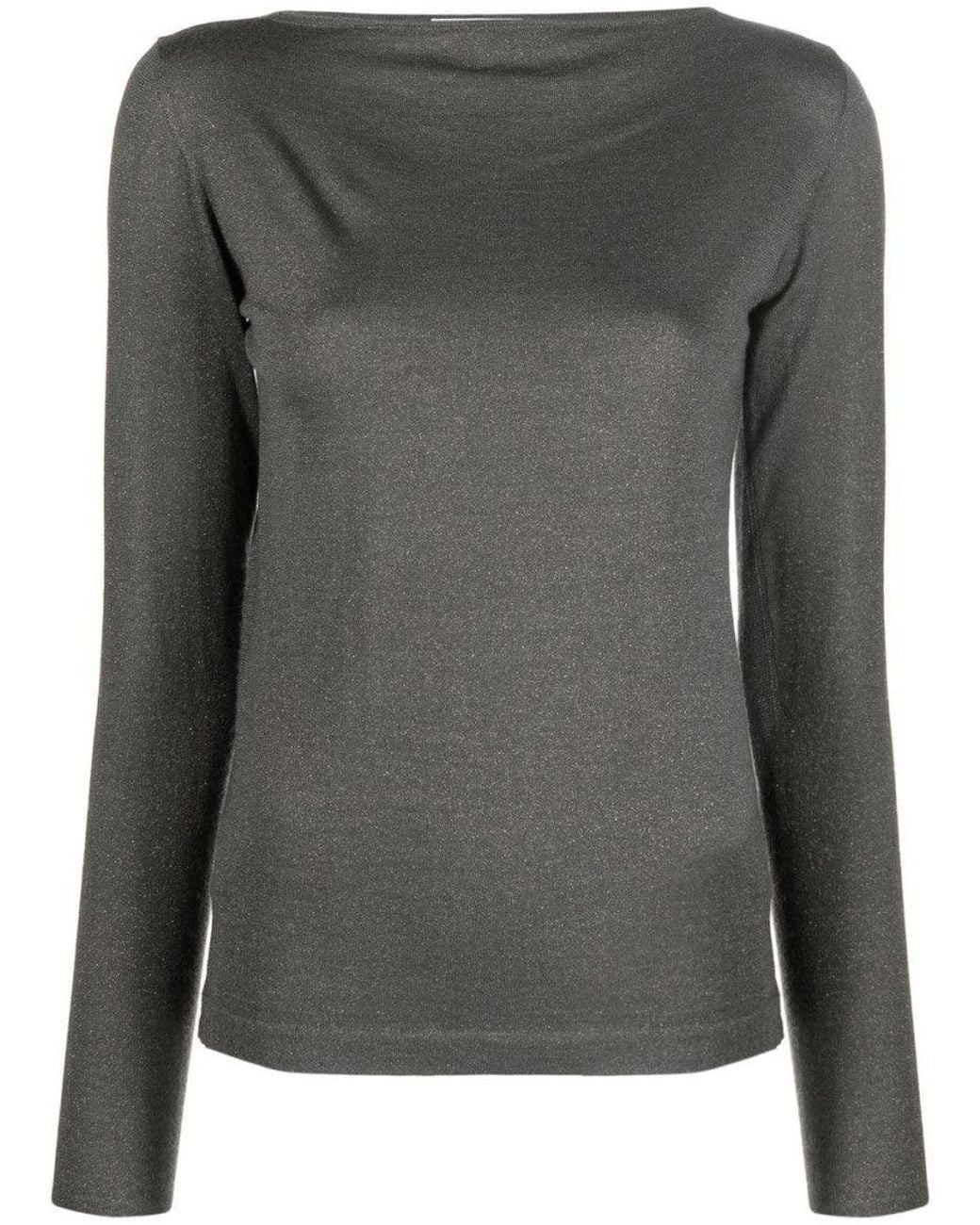 Brunello Cucinelli Gray Boat Neck Sweater