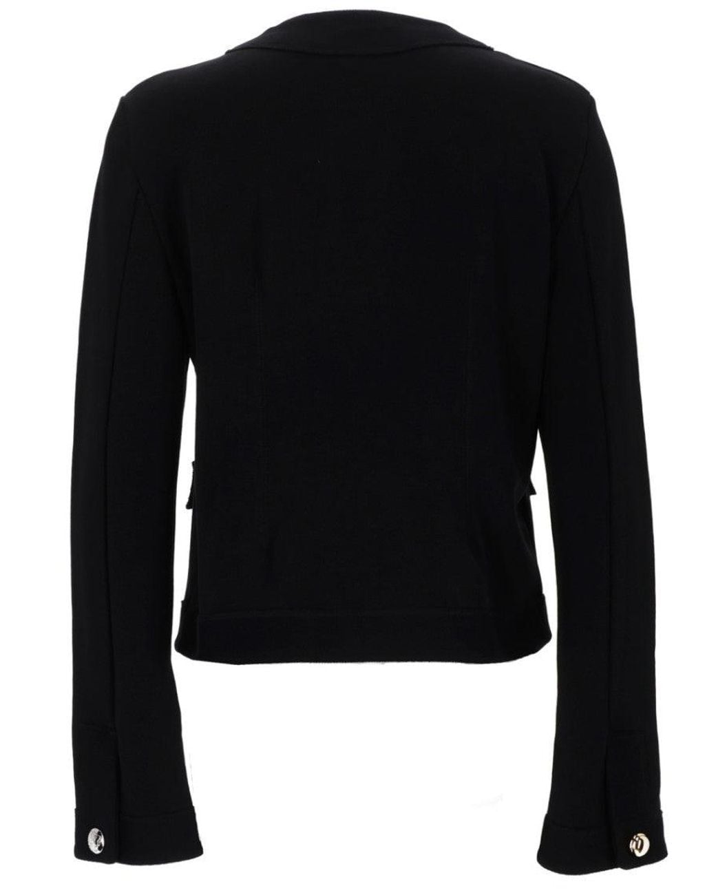 Moschino Black Solid Round Neck Cardigan