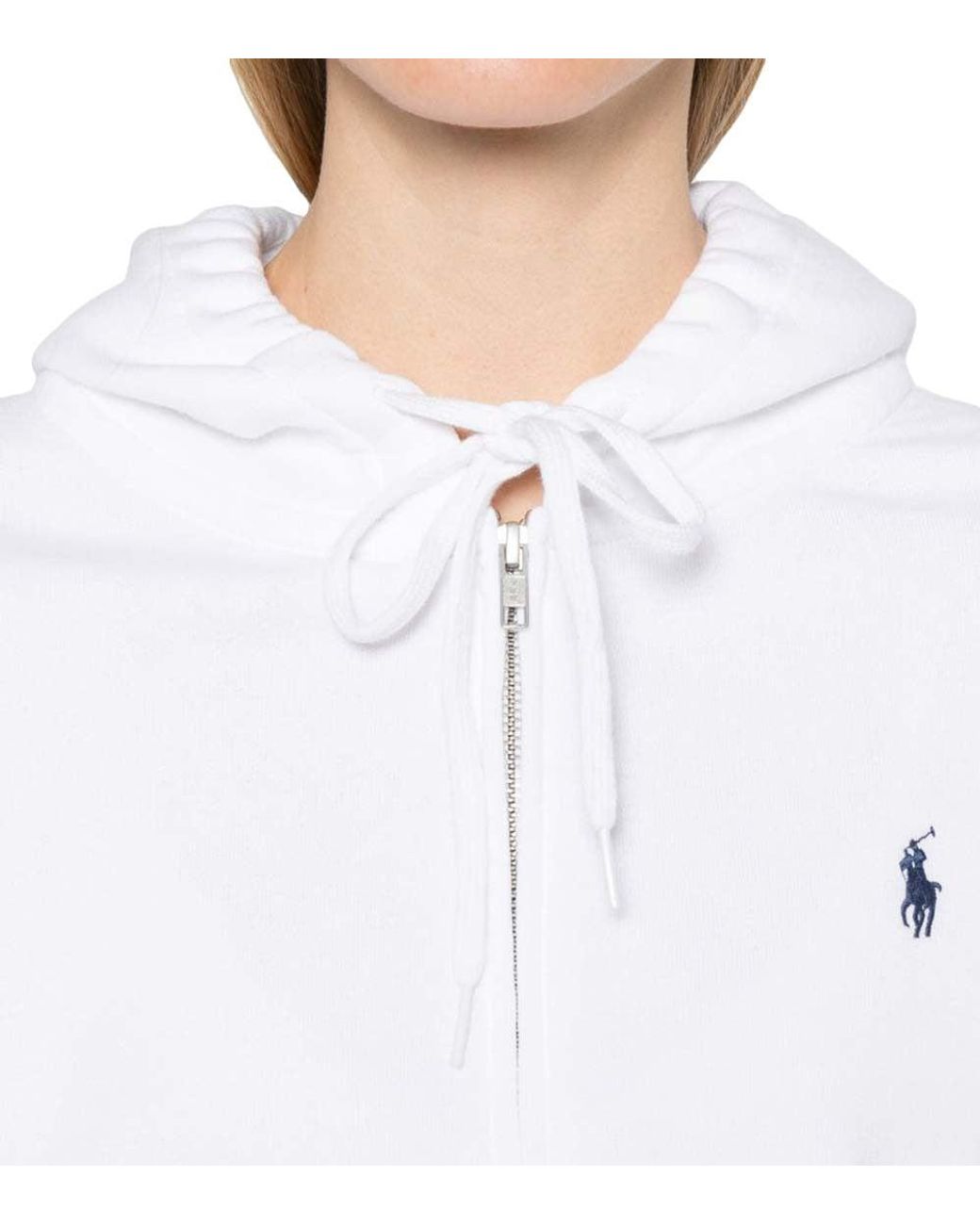 Polo Ralph Lauren White Logo Hood Sweatshirt