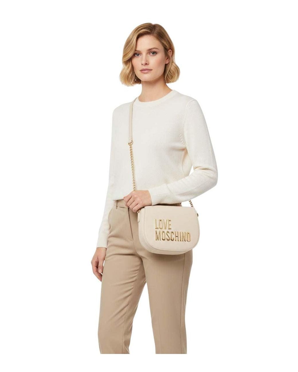 Love Moschino Natural Logo Small Crossbody Bag
