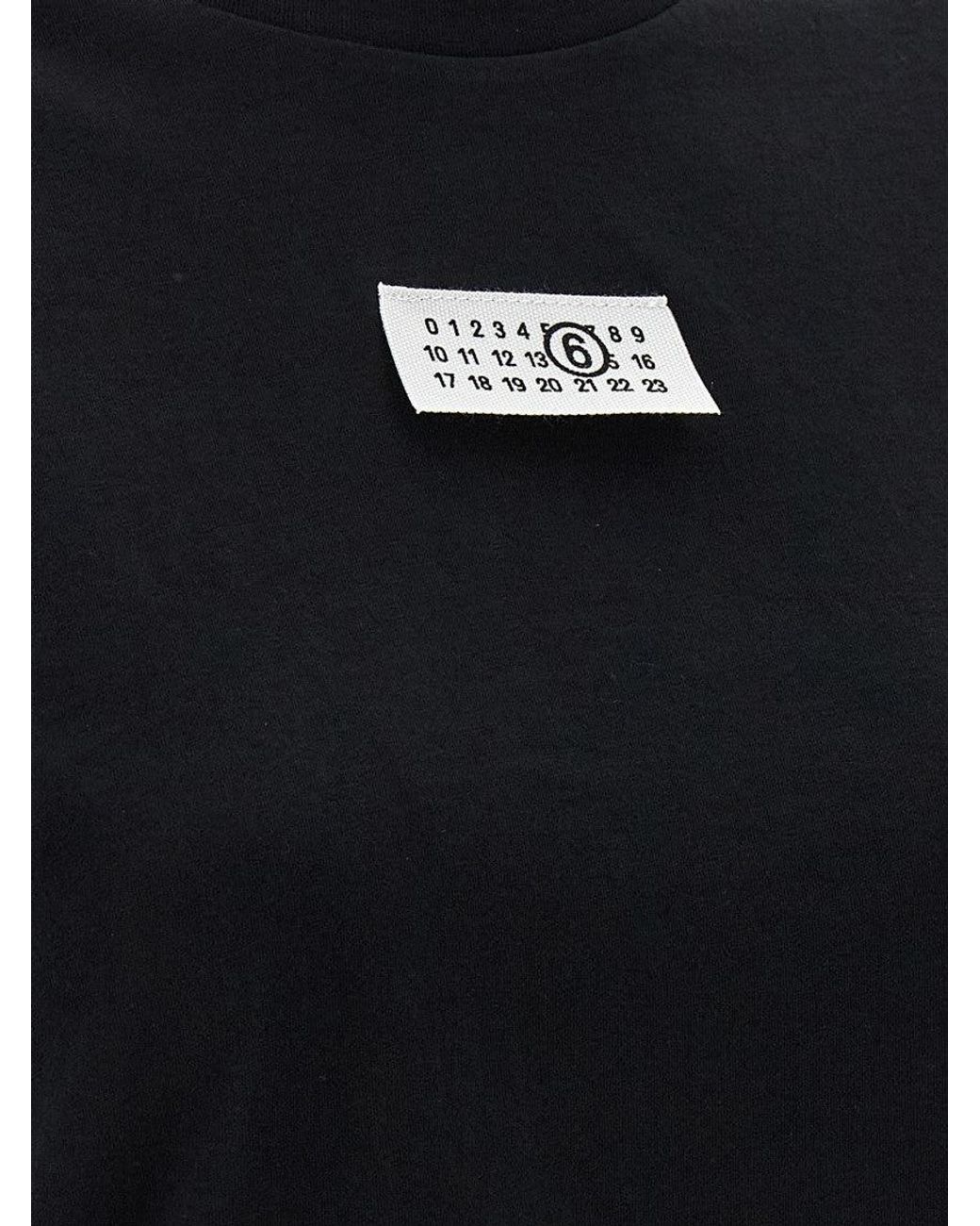 MM6 by Maison Margiela Black Cotton T-Shirt