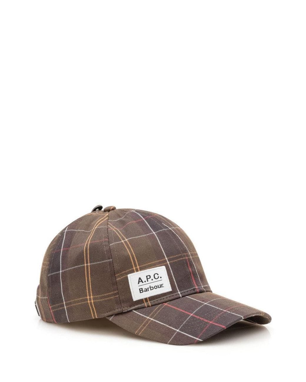 Barbour Brown Check Baseball Cap for men