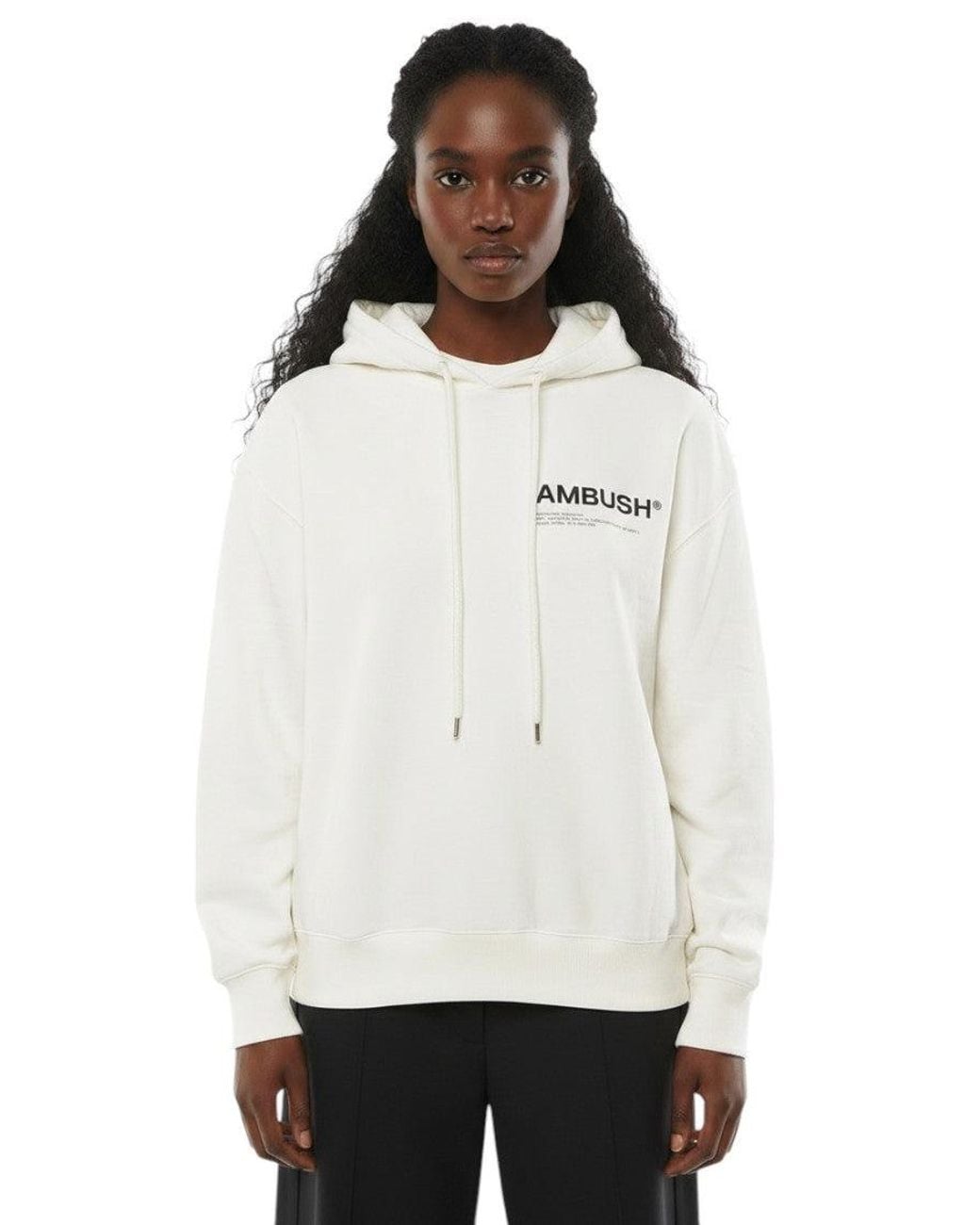 Ambush White Logo Hood Sweatshirt