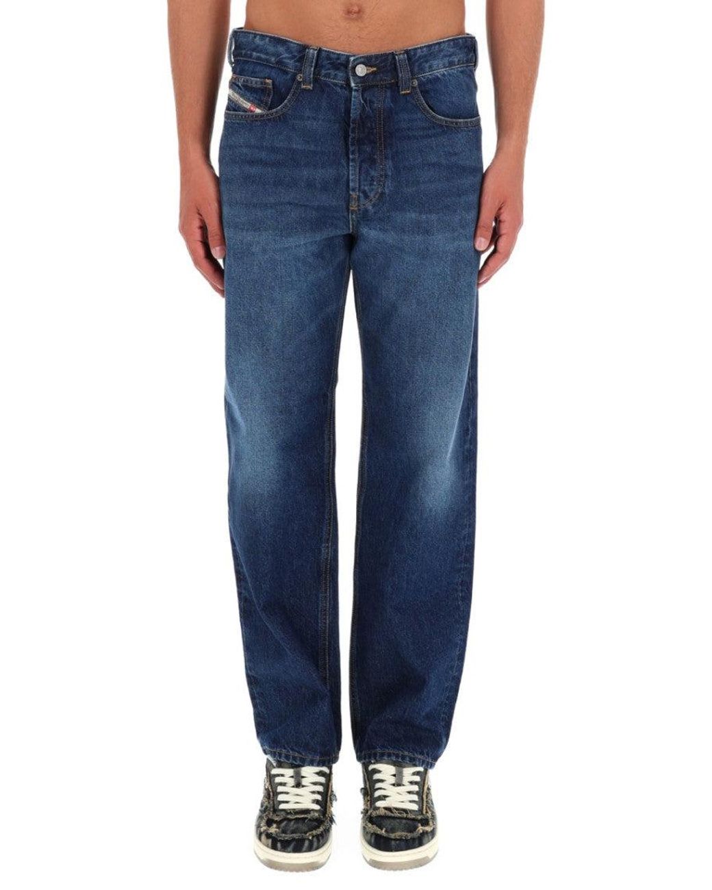 DIESEL Blue Mid Rise Jeans for men