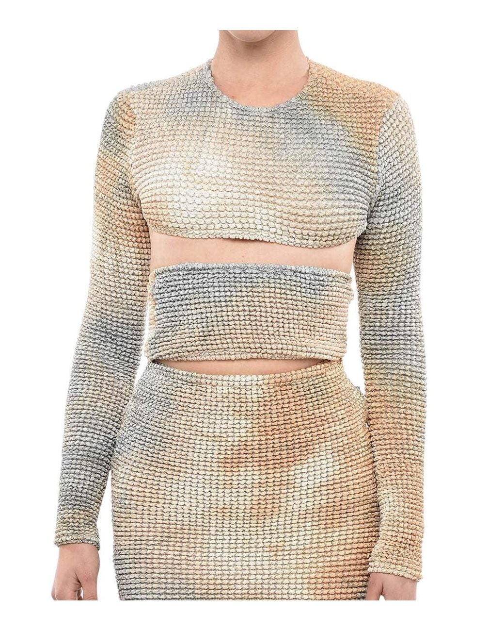 Off-White c/o Virgil Abloh Natural Textured Crew Neck Top