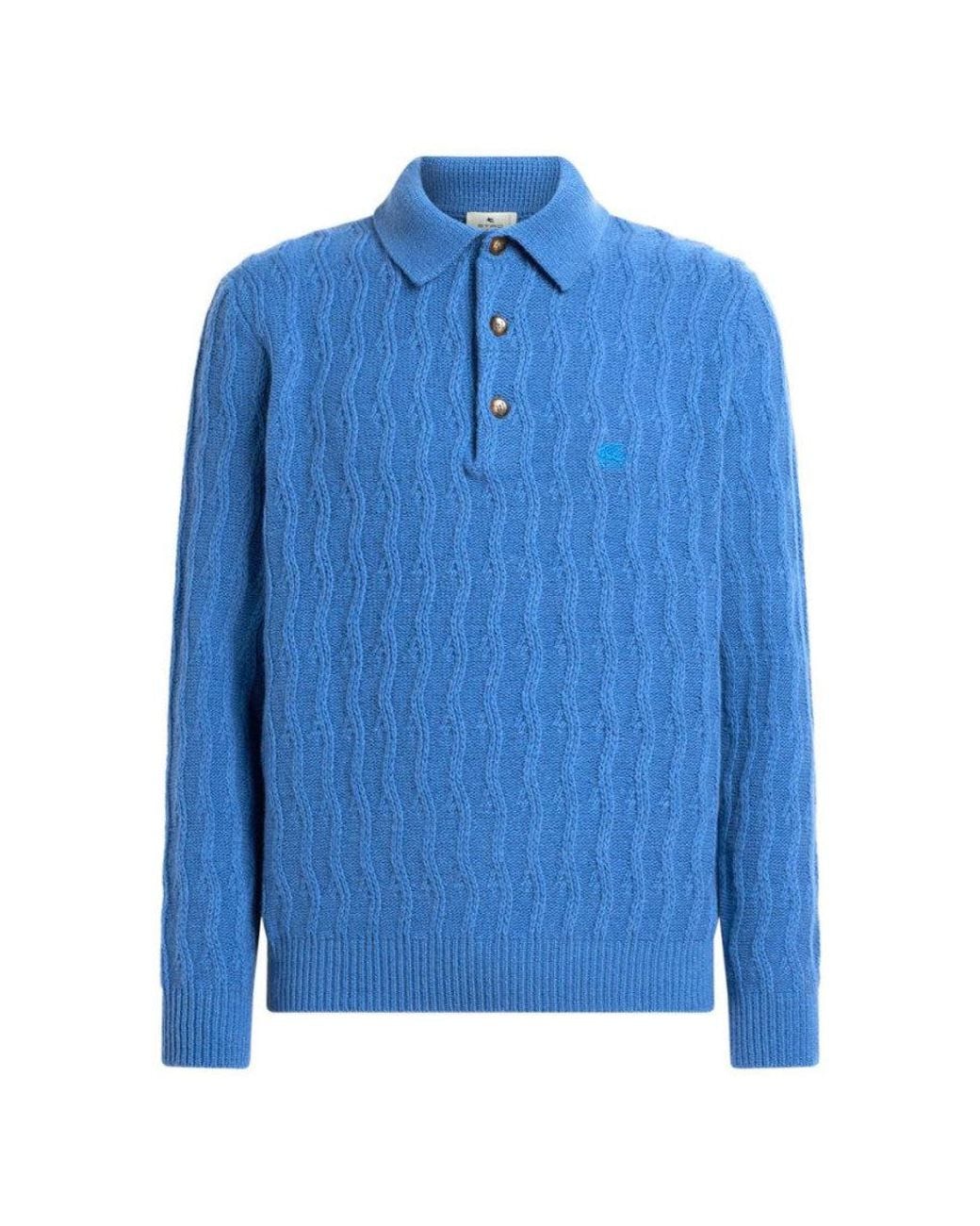 Etro Blue Light Regular Sweater for men