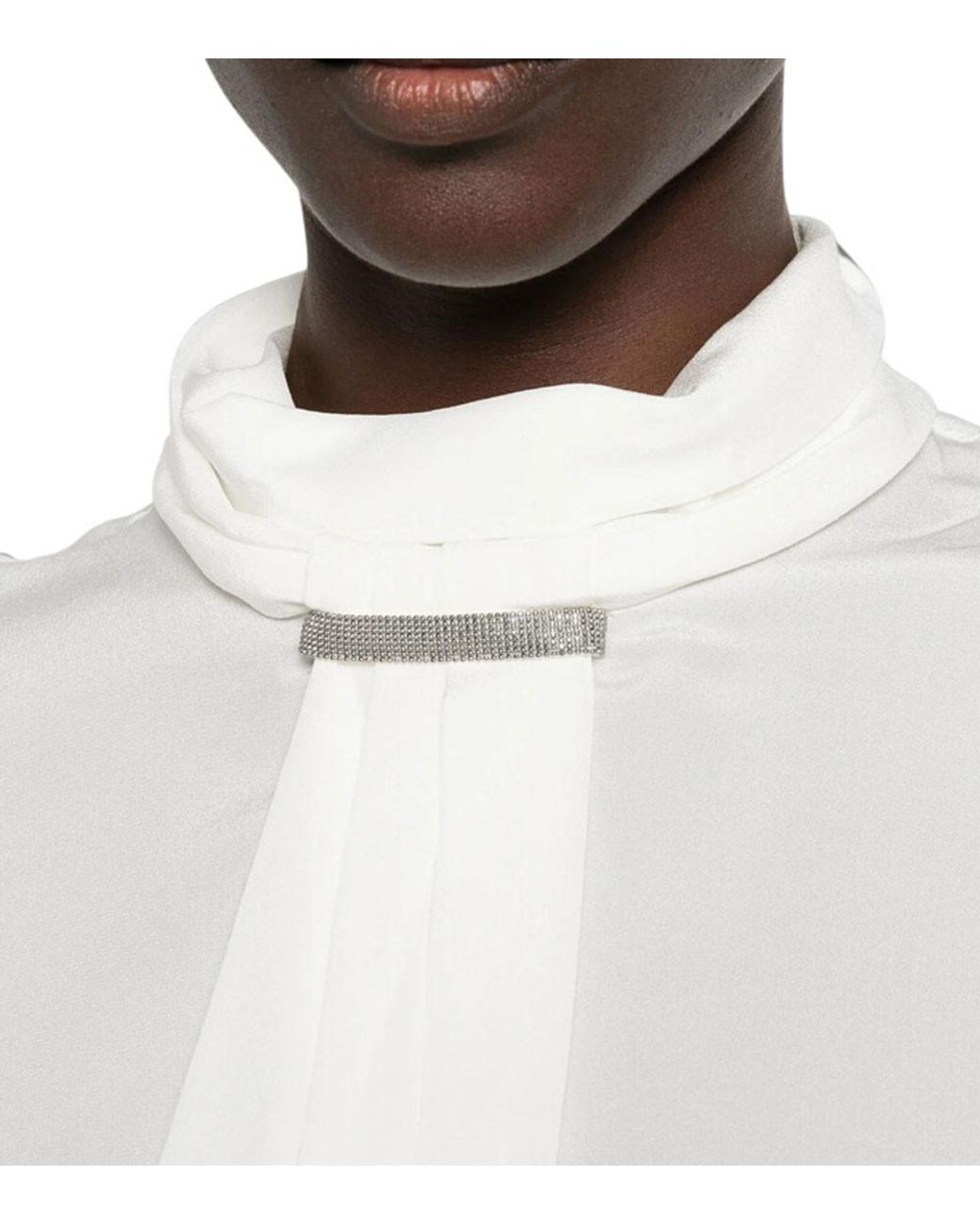 Brunello Cucinelli White Turtle Neck Top