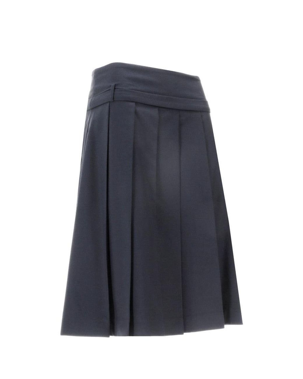 Vivetta Blue Pleated Midi Skirt