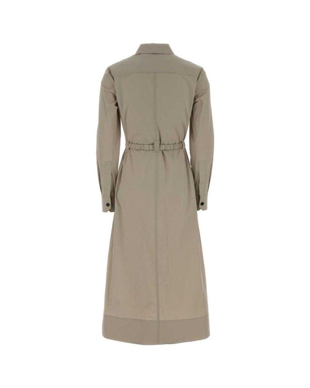 Tory Burch Natural Cappuccino Stretch Poplin Shirt Dress