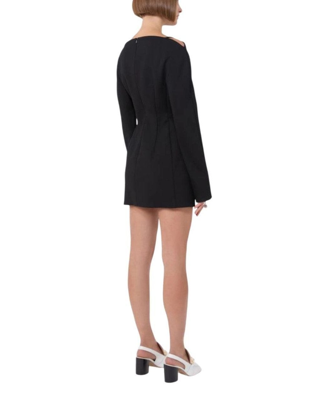 Sportmax Black Boat Neck Mini Dress