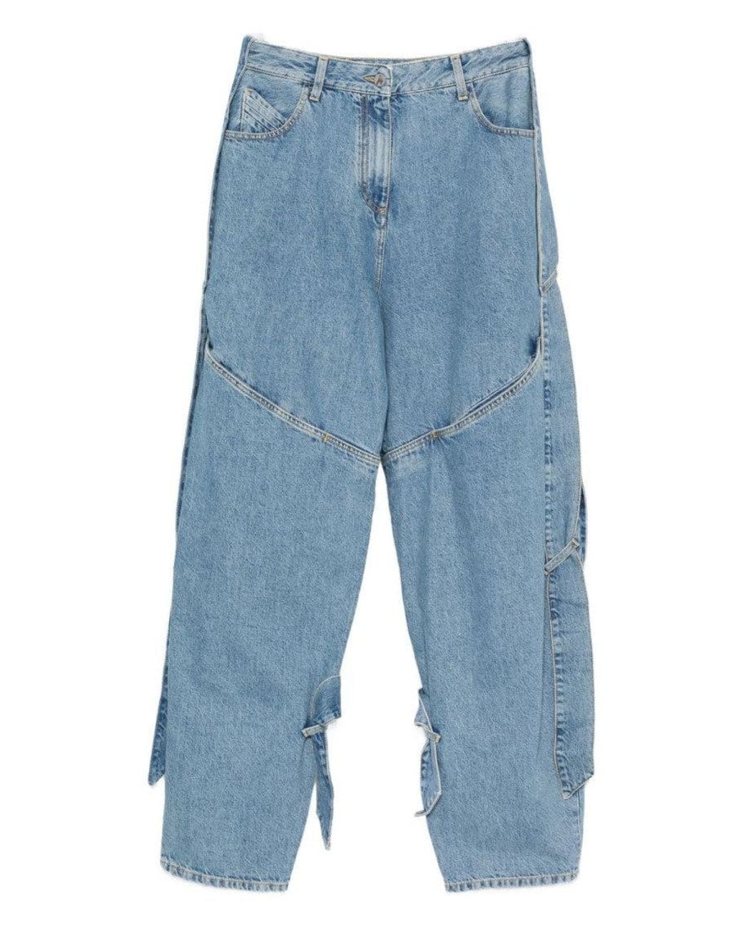 The Attico Blue Sky Loose Mid Rise Jeans