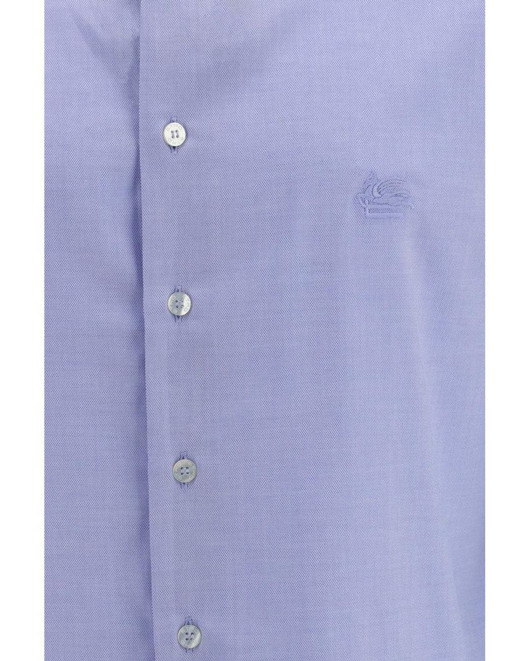 Etro Blue Light Regular Shirt for men