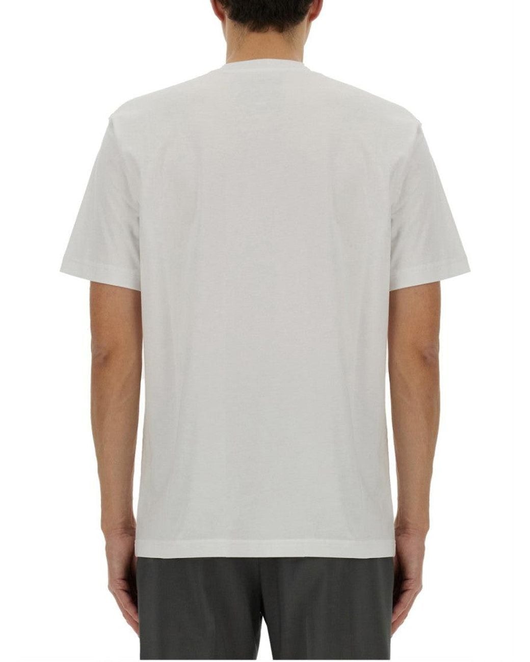 Moschino Gray Logo Crew Neck T-Shirt for men