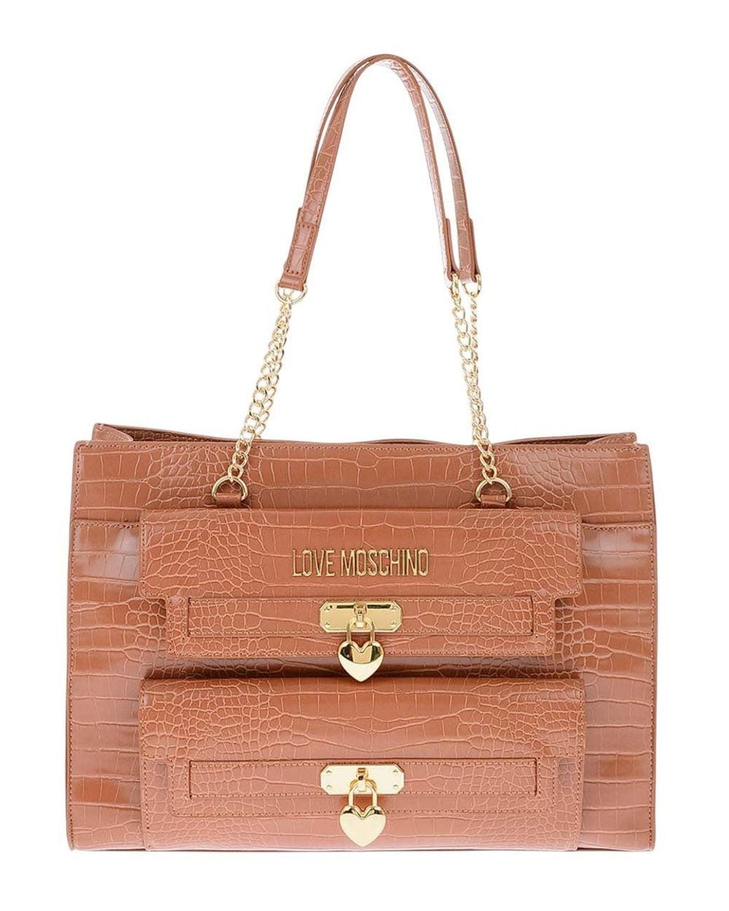 Love Moschino Brown Logo Large Tote