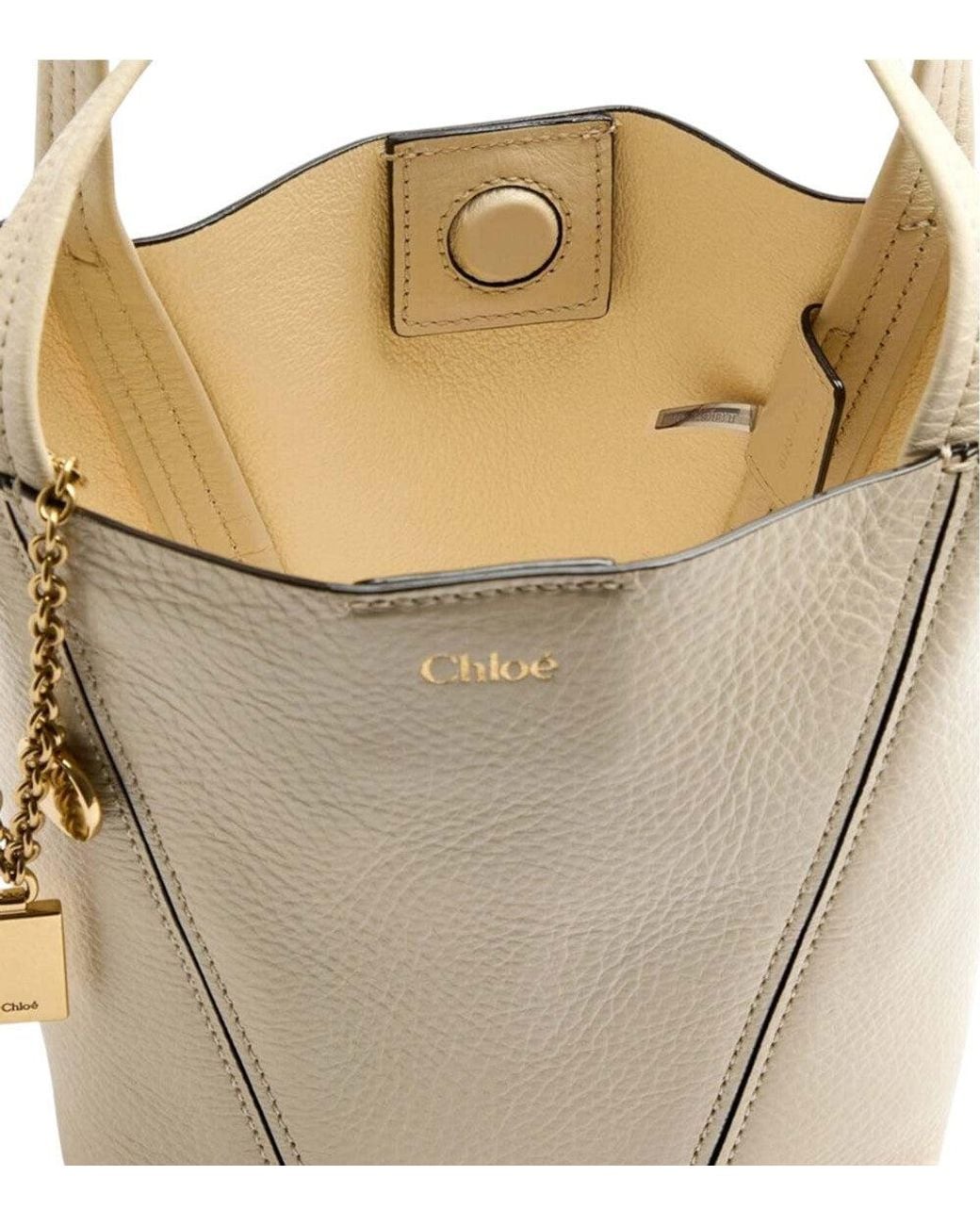 Chloé White Spin Small Tote