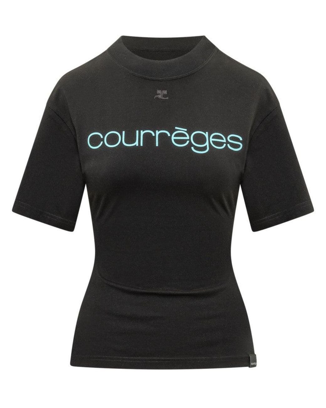 Courreges Black Logo Crew Neck T-Shirt