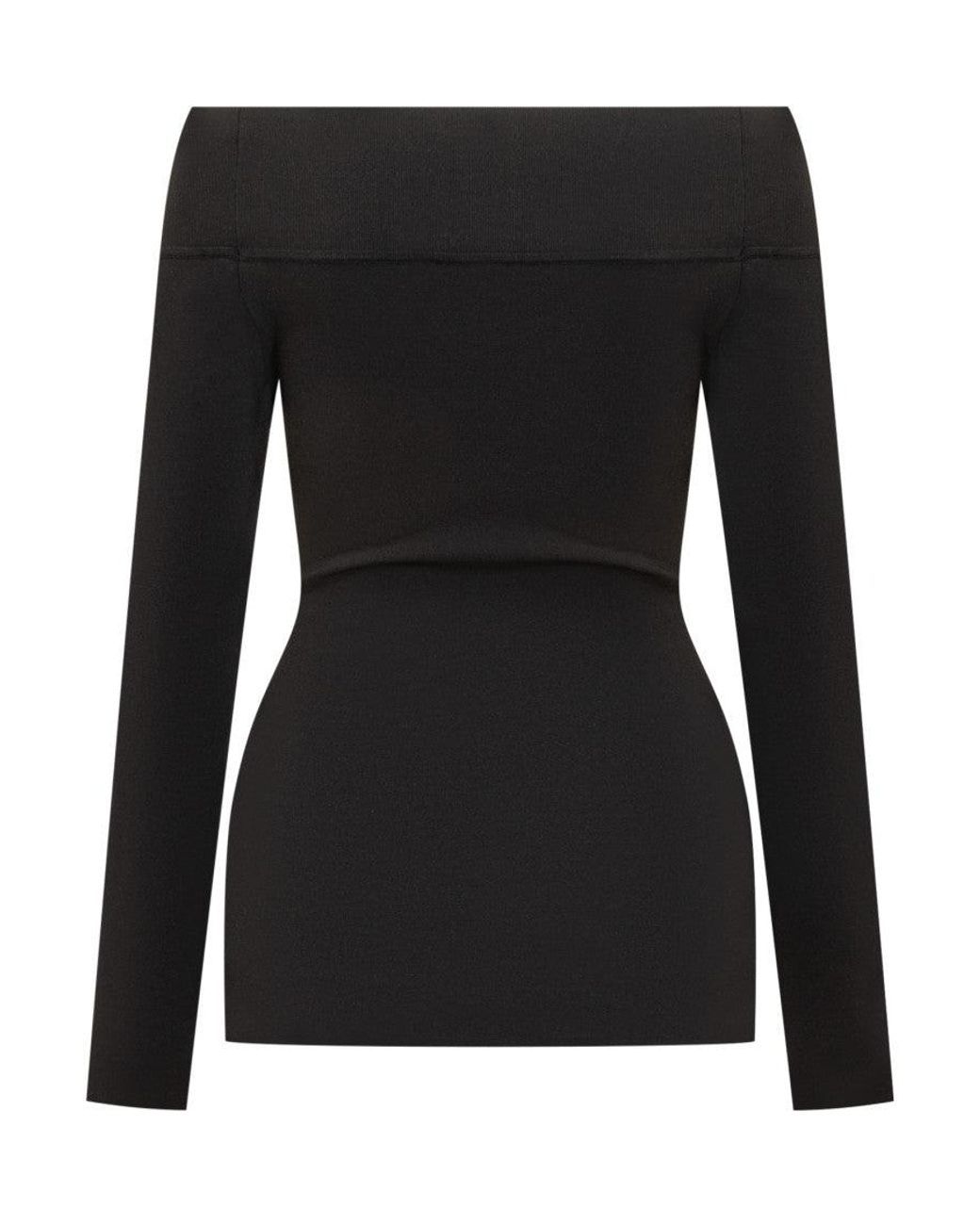 Stella McCartney Black Solid Off Shoulder Top