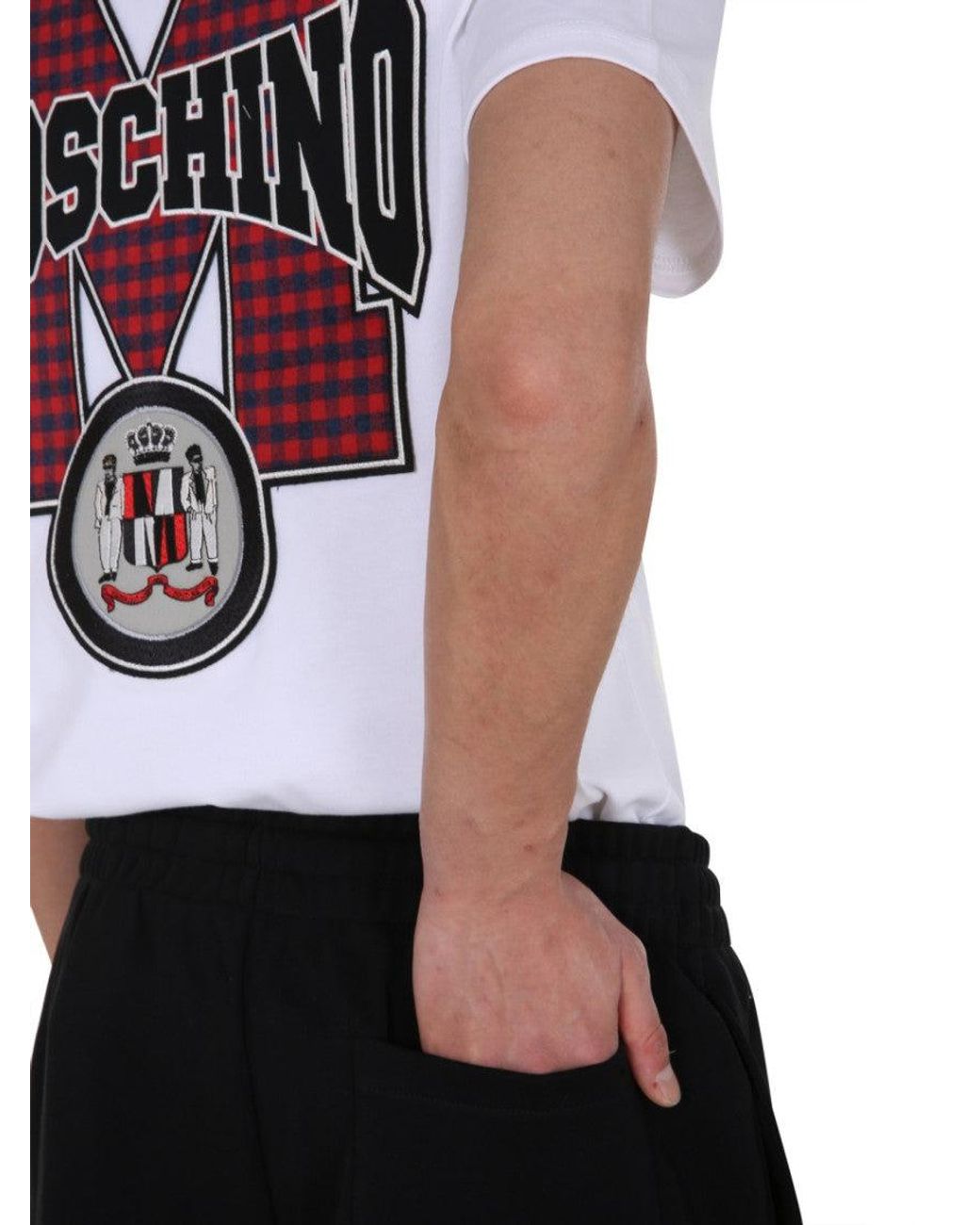 Moschino White Crew Neck T-Shirt for men