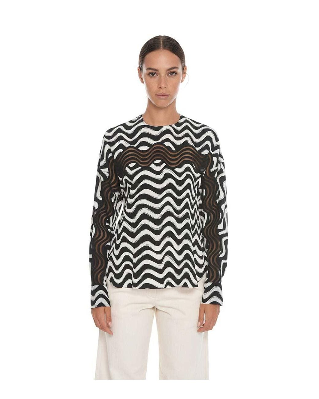 Stella McCartney Blackwhite Crew Neck Top