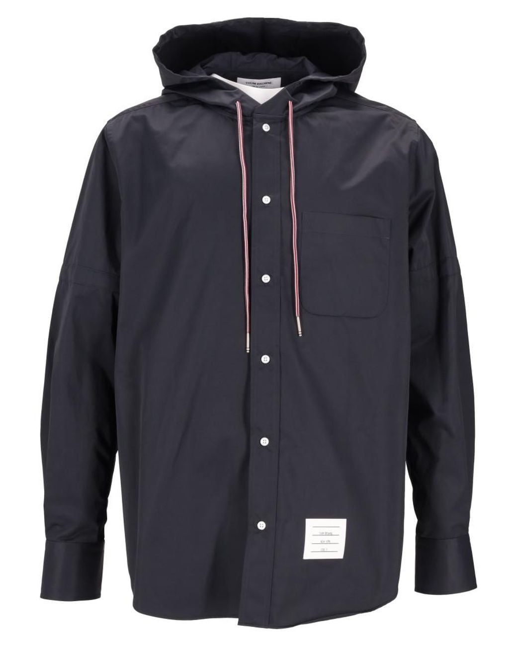 Thom Browne Blue Solid Hood Jacket for men