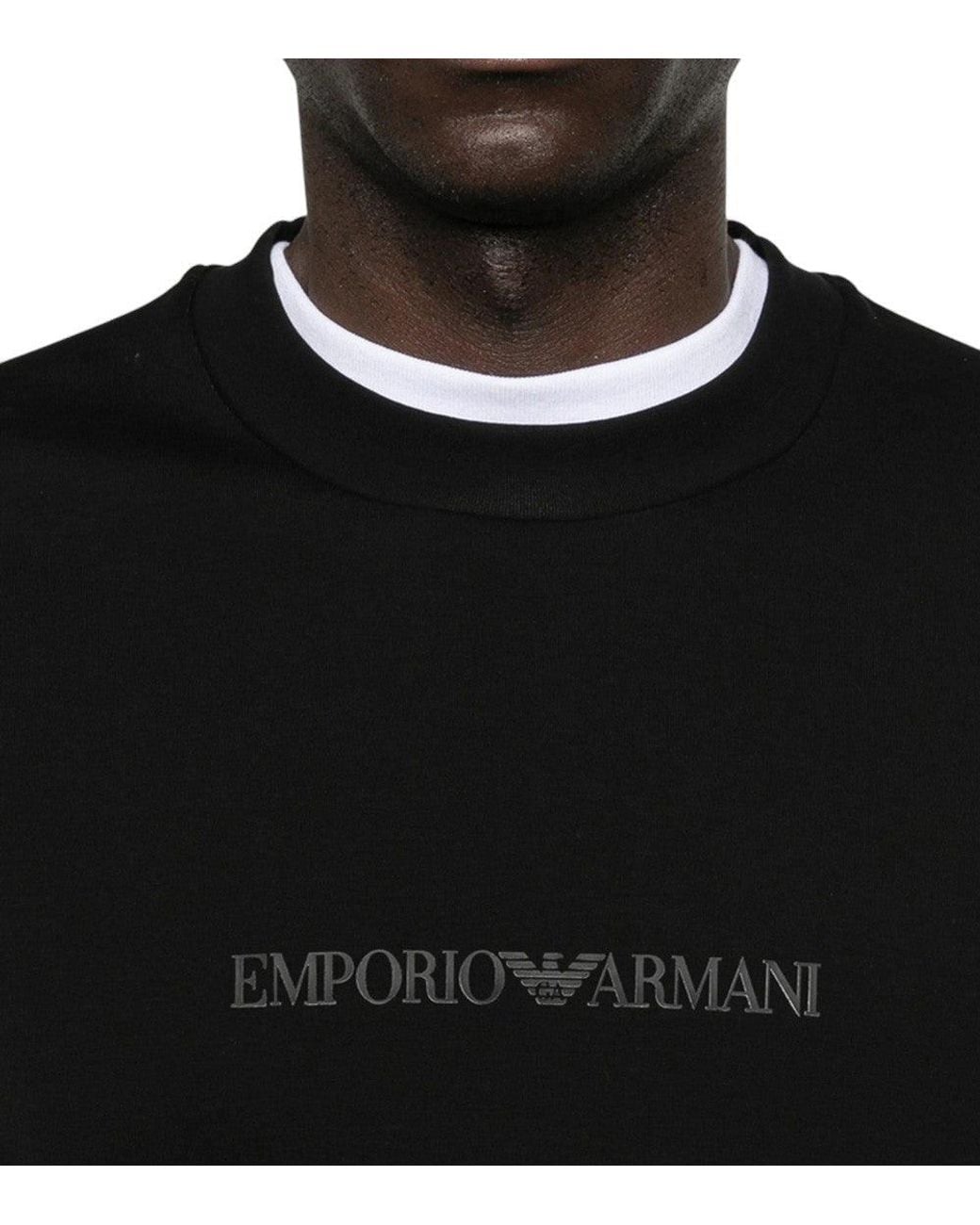 Emporio Armani Black Crew Neck Sweatshirt for men