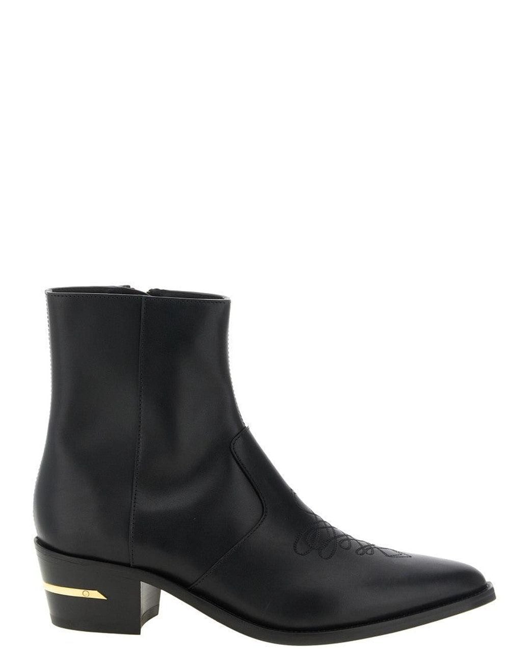 Amiri Black Embroidered Boots for men