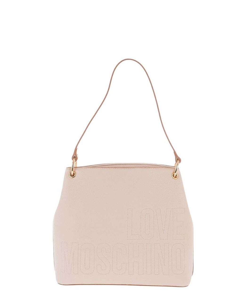 Love Moschino Pink Logo Medium Shoulder Bag