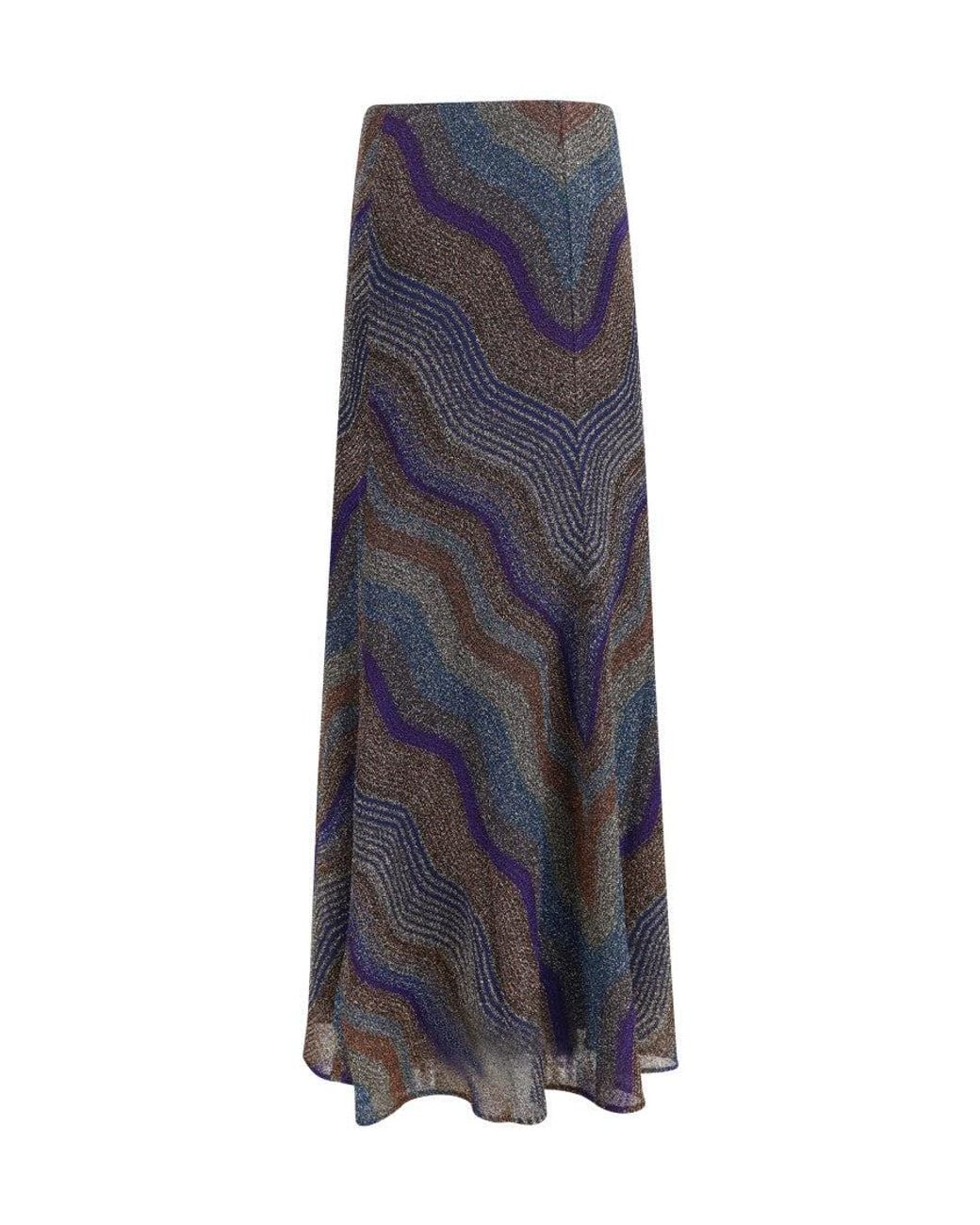Missoni Blue Abstract Ankle Length Skirt