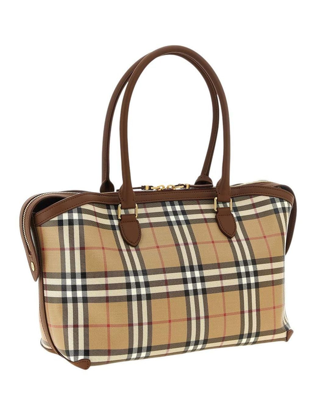 Burberry Metallic Check Small Tote