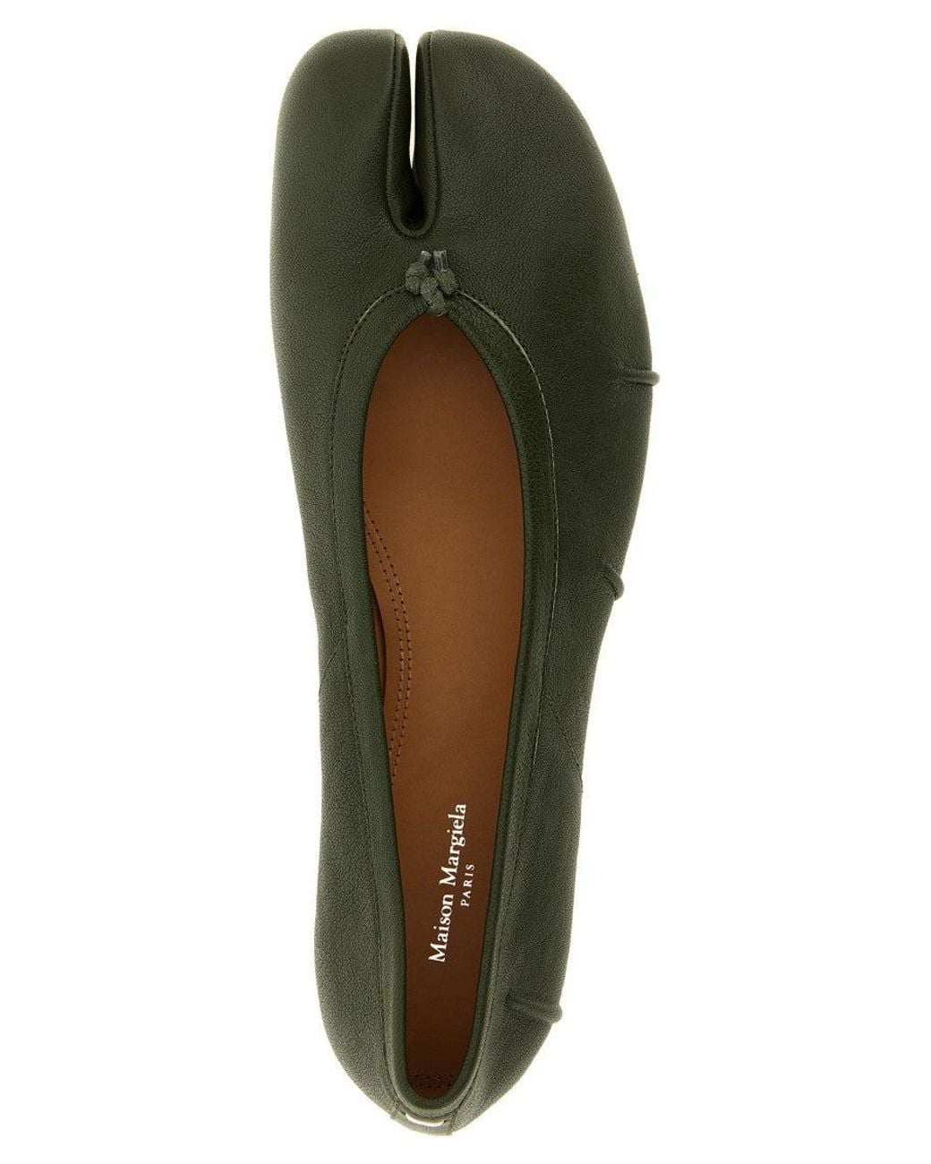 Maison Margiela Green Slip On Ballet Flats