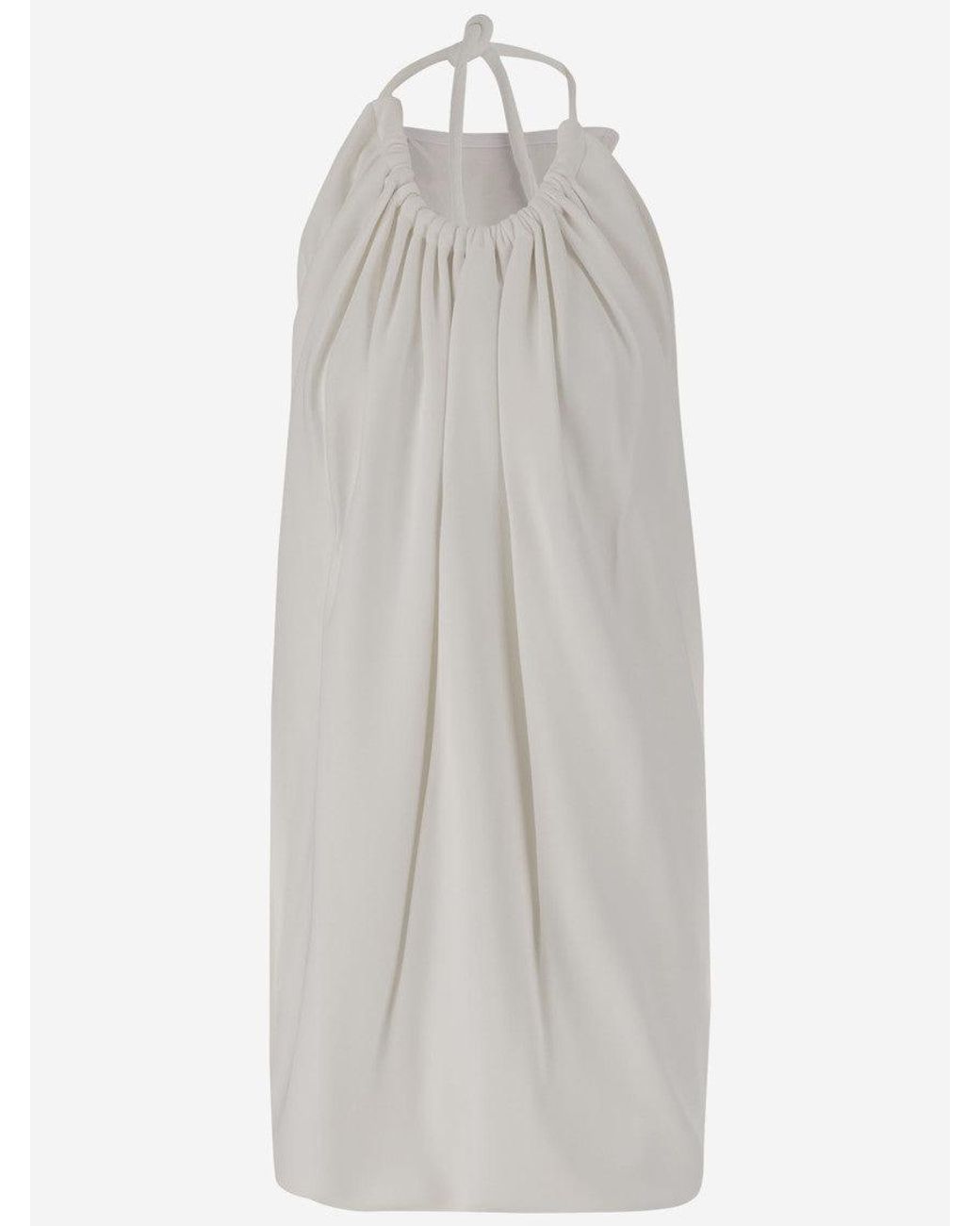 Sportmax White Long Viscose Mini Dress