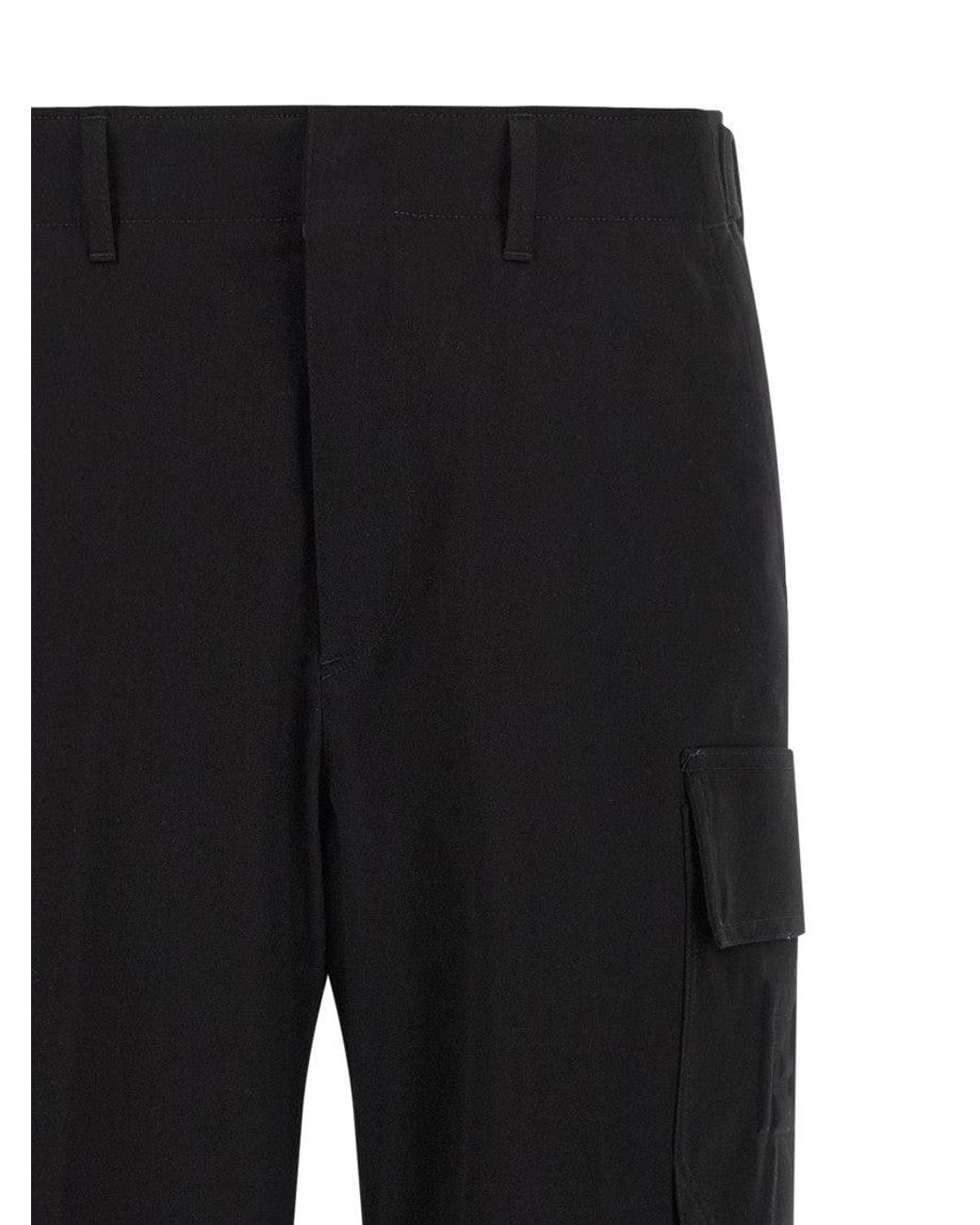 Fendi Black Cotton Gabardine Trousers for men