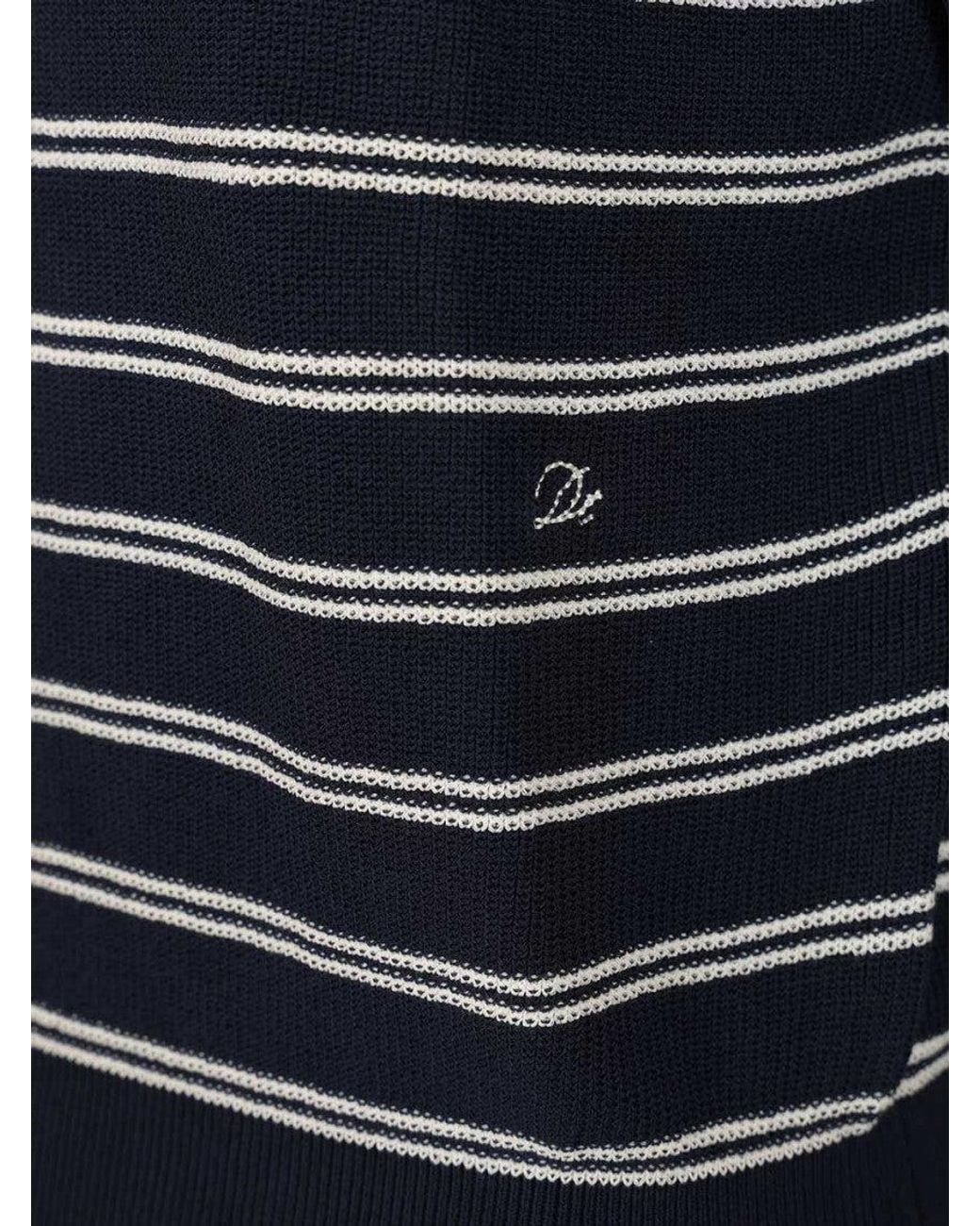 DUNST Blue Stripes Shirt Collar Polo