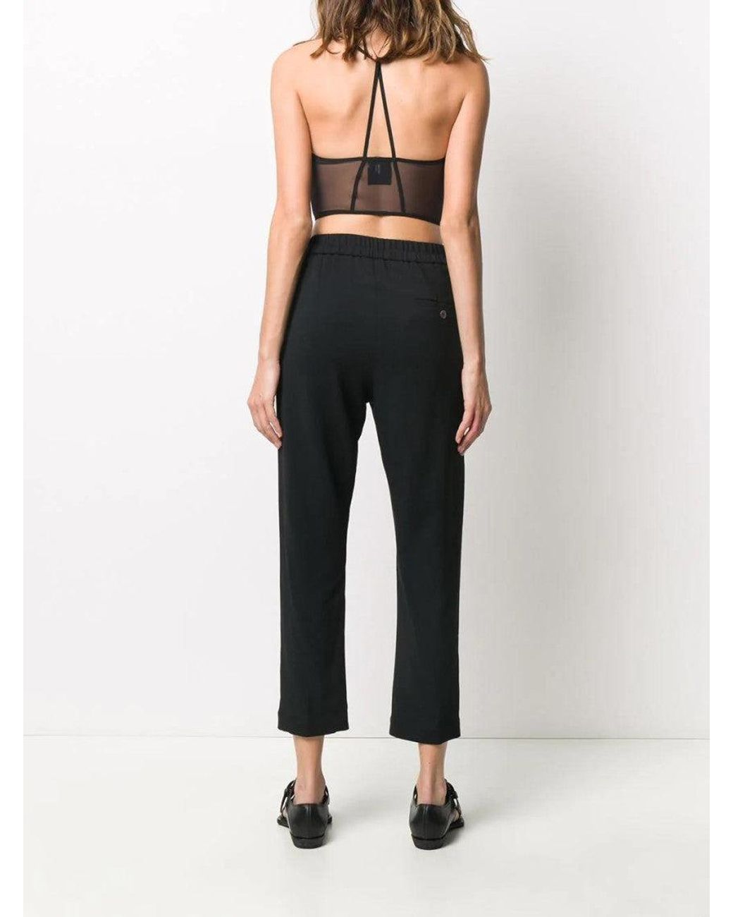 Ann Demeulemeester Black Cropped Straight Trousers