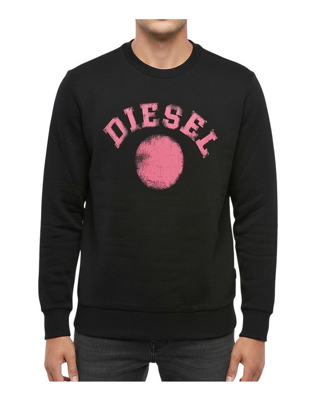 DIESEL Black Crew Neck Sweatshirt for men
